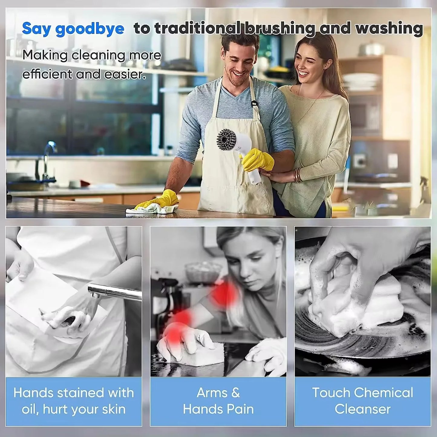 5in 1 Electric Rotary Scrubber Cleaning Brush