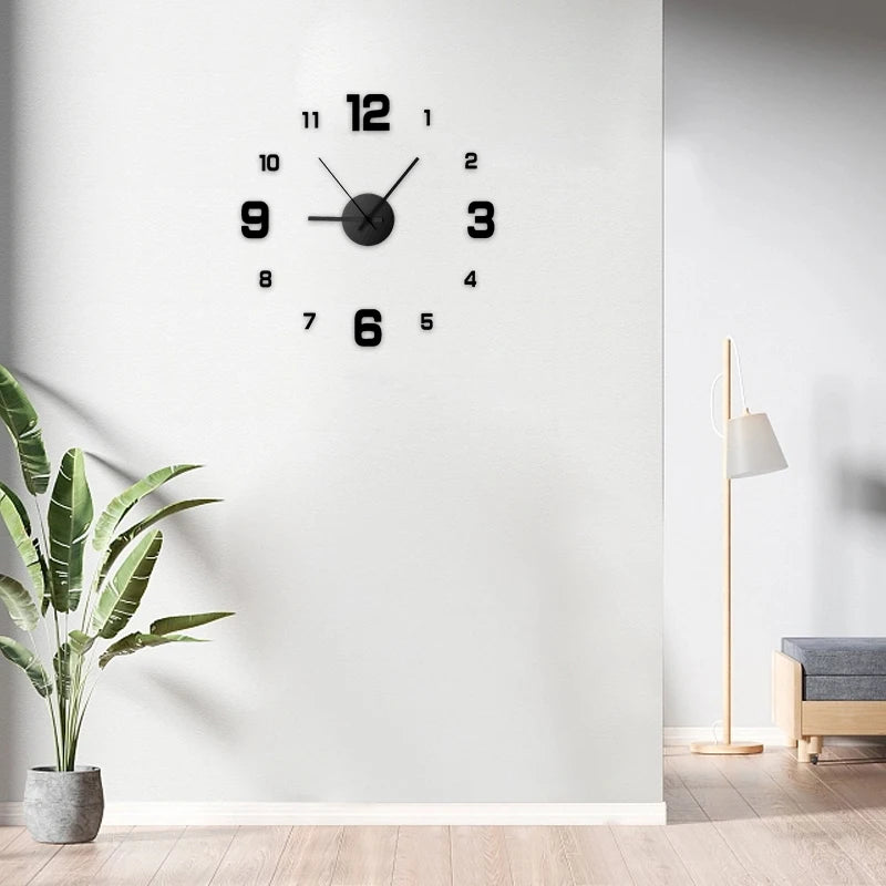 Creative Frameless Clock Wall Decor