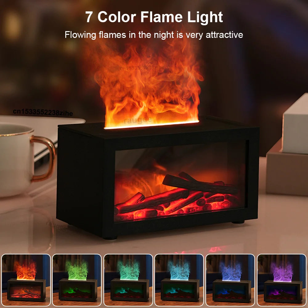 Aromatherapy Mist 3D Humidifier Blazing Fireplace
