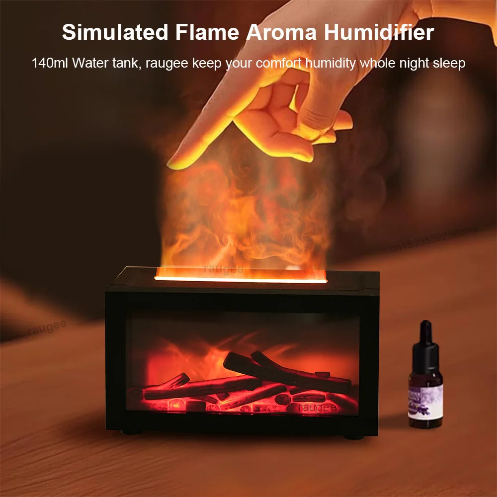 Aromatherapy Mist 3D Humidifier Blazing Fireplace