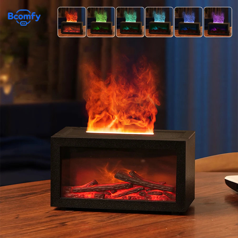 Aromatherapy Mist 3D Humidifier Blazing Fireplace