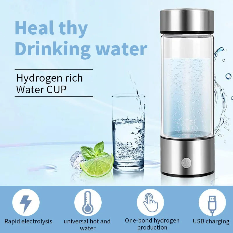 Titanium Filter Hydrogen Water Bottle - Electric & Travel-Friendly