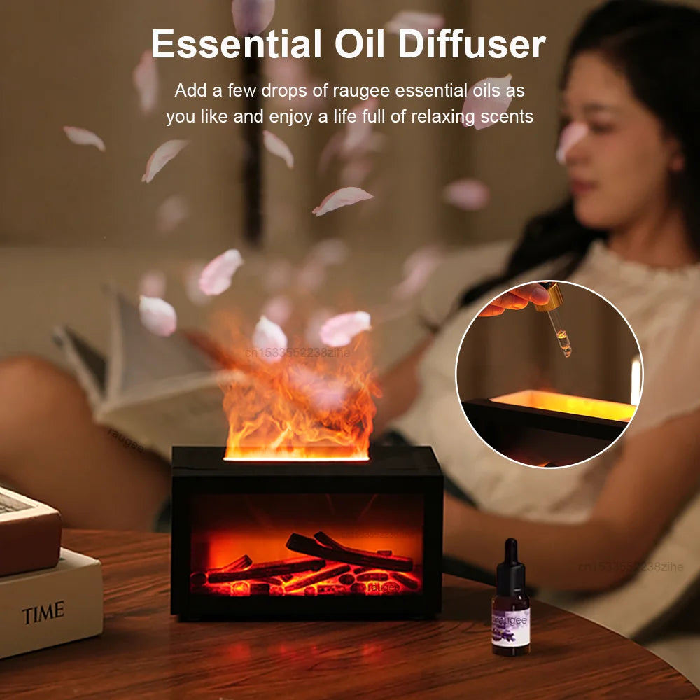 Aromatherapy Mist 3D Humidifier Blazing Fireplace