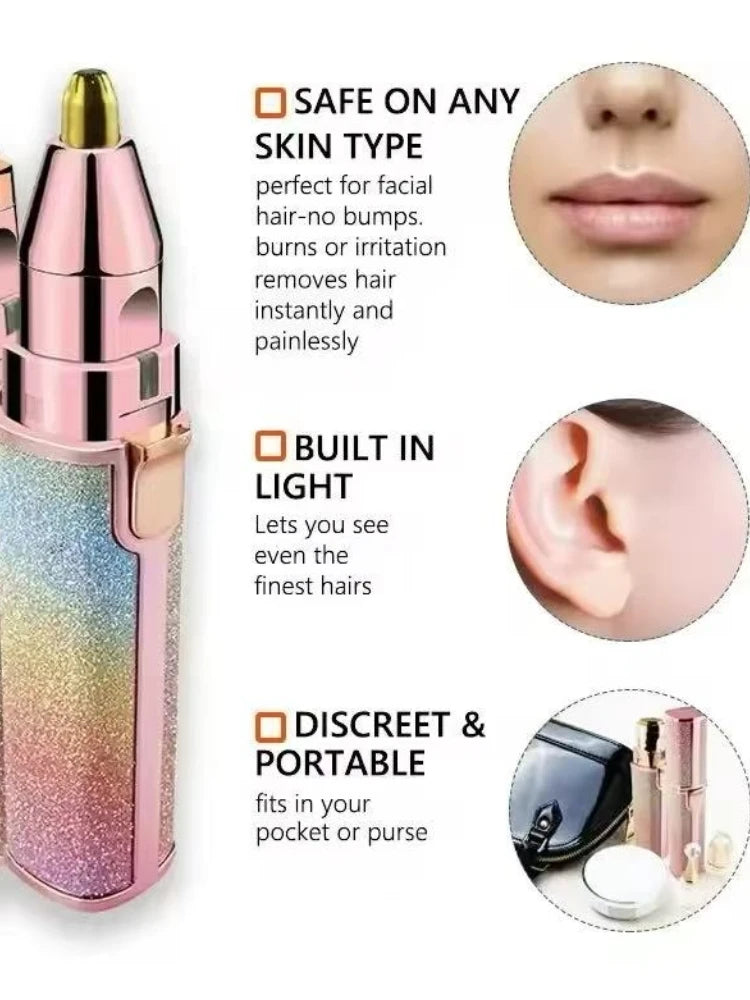 2-in-1 LED Painless Rechargeable Facial Hair Removal Razor