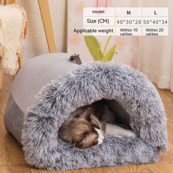 New Splice Portable Pet Nest Portable Autumn And Winter Warm Dog Nest Moisture-proof Long Fur Cat Nest Cross Border Pet Nest - Image 5